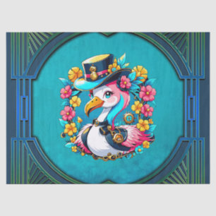 Niedlicher Flamingo mit einem farbenfrohen Sommerh Seidenpapier