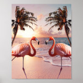 Niedlicher Flamingo Palm Tree Poster (Vorne)