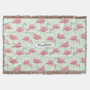 Niedlicher Flamingo Pattern individuelle Name werf Decke