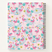 Niedlicher Flamingo Rosa Schwarz Tropisches Muster Notizblock (Rückseite)