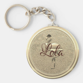 Niedlicher Flamingo-Text hinzufügen Schlüsselanhänger