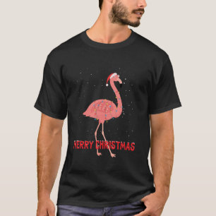 Niedlicher Flamingo Weihnachtsbaum Lights Langschl T-Shirt