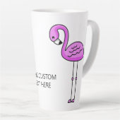Niedlicher Flamingos benutzerdefinierter Text Latt Milchtasse (Rechte Ecke)