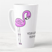 Niedlicher Flamingos benutzerdefinierter Text Latt Milchtasse (Linke Ecke)