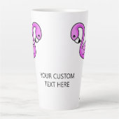 Niedlicher Flamingos benutzerdefinierter Text Latt Milchtasse (Vorderseite)