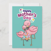 Niedlicher Flamingos Happy Mthers Day Feiertagskarte (Vorderseite)