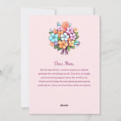 Niedlicher Flamingos Happy Mthers Day Feiertagskarte (Rückseite)