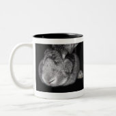 Niedlicher flämischer Riese etwas Häschen-Lieben Zweifarbige Tasse (Links)