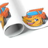 Niedlicher Flammenwagen|Hintergrundfarbe Geschenkpapier (Rolleneckpunkt)