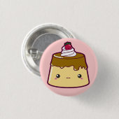 Niedlicher Flan mit Erdbeere u. Creme Button (Vorne & Hinten)