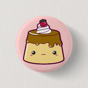 Niedlicher Flan mit Erdbeere u. Creme Button