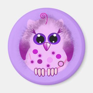 Niedlicher flaumiger Baby-Eulen-Magnet Magnet