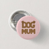 Niedlicher, flauschiger "dog mum" Phrase mit Hunde Button (Vorne & Hinten)