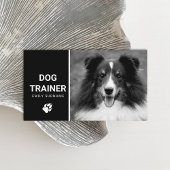 Niedlicher, flauschiger Hundetrainer Foto schwarz Visitenkarte