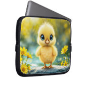 Niedlicher, flauschiger Küken mit großen Augen, st Laptopschutzhülle (Vorne Rechts)