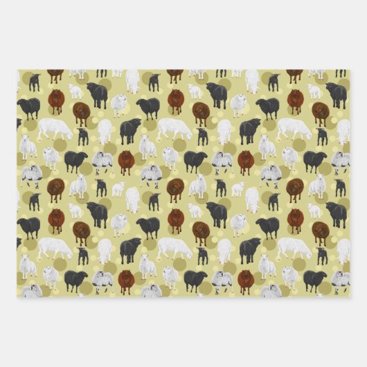 Niedlicher flauschiger Schafspelz Muster Bauer Geschenkpapier Set (Vorderseite)