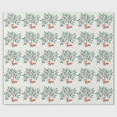 Niedlicher flauschiger Weihnachtskranz Geschenkpapier (Flach)