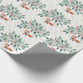 Niedlicher flauschiger Weihnachtskranz Geschenkpapier (Ecke)