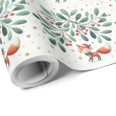 Niedlicher flauschiger Weihnachtskranz Geschenkpapier (Rolleneckpunkt)