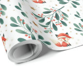 Niedlicher flauschiger Weihnachtskranz Geschenkpapier (Rolleneckpunkt)