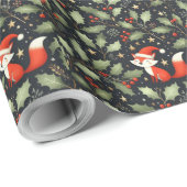 Niedlicher flauschiger Weihnachtskranz Geschenkpapier (Rolleneckpunkt)