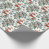 Niedlicher flauschiger Weihnachtskranz Geschenkpapier (Ecke)