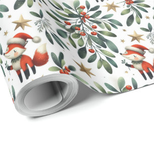 Niedlicher flauschiger Weihnachtskranz Geschenkpapier
