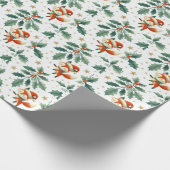 Niedlicher flauschiger Weihnachtskranz Geschenkpapier (Ecke)