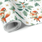 Niedlicher flauschiger Weihnachtskranz Geschenkpapier (Rolleneckpunkt)