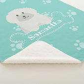 Niedlicher, flauschiger weißer Puppenhund Lover Mo Sherpadecke (3/4)