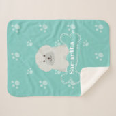 Niedlicher, flauschiger weißer Puppenhund Lover Mo Sherpadecke (Vorderseite (Horizontal))