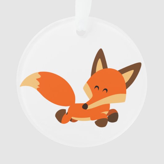 Niedlicher Fleet-Cartoon Fox-Acrylschmuck Ornament (Vorderseite)