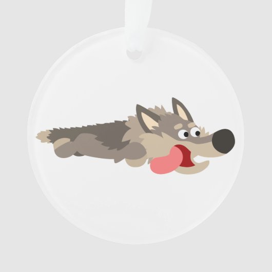 Niedlicher Fleet Cartoon Wolf Acrylschmuck Ornament (Vorderseite)