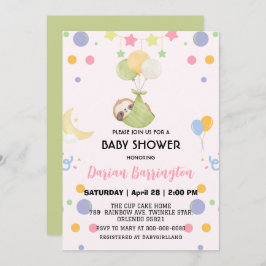 Niedlicher Fliegenballon Babydusche Party Einladung