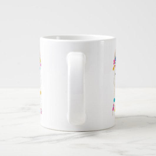 Niedlicher Flora Llama Jumbo-Tasse (Rückseite)
