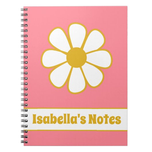 Niedlicher floral Daisy Single Retro Personalisier Notizblock (Vorderseite)