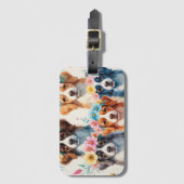 Niedlicher Floral Dog Gepäckträger Gepäckanhänger (Vorderseite Vertikal)