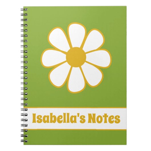 Niedlicher floraler Daisy Single Retro Personalisi Notizblock (Vorderseite)