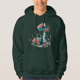 Niedlicher floraler Dinosaurier Hoodie