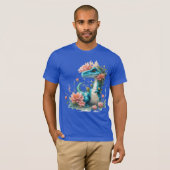 Niedlicher floraler Dinosaurier T-Shirt (Vorne ganz)