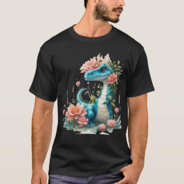 Niedlicher floraler Dinosaurier T-Shirt