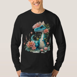 Niedlicher floraler Dinosaurier T-Shirt