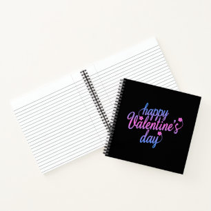 Niedlicher floraler Happy Valentinstag   Notebook Notizblock