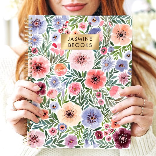 Niedlicher floraler Individuelle Name Planer