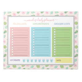 Niedlicher floraler Tagesplaner Notizblock