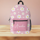 Niedlicher floraler weißer Daisy-Name druckter Ruc Bedruckter Rucksack