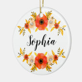 Niedlicher Florenkorb-Text Keramikornament (Links)