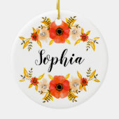 Niedlicher Florenkorb-Text Keramikornament (Hinten)