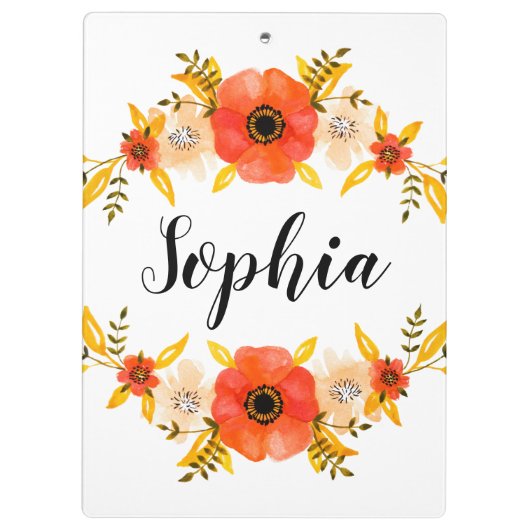 Niedlicher Florenkorb-Text Klemmbrett (Rückseite)