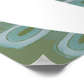 Niedlicher Flüchtige Blick-A-Boo-Grüner Kraken Poster (Ecke)